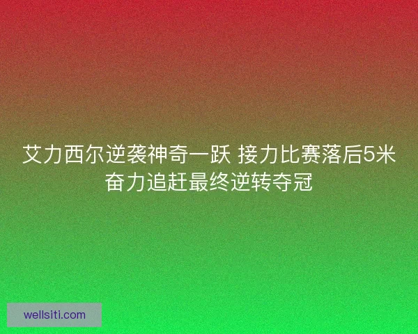 艾力西尔逆袭神奇一跃 接力比赛落后5米奋力追赶最终逆转夺冠