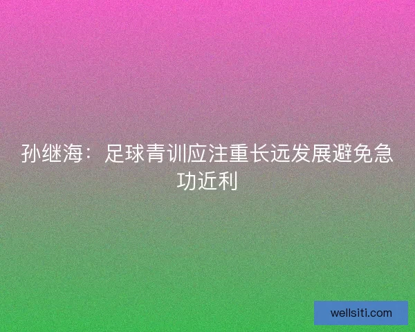 孙继海：足球青训应注重长远发展避免急功近利