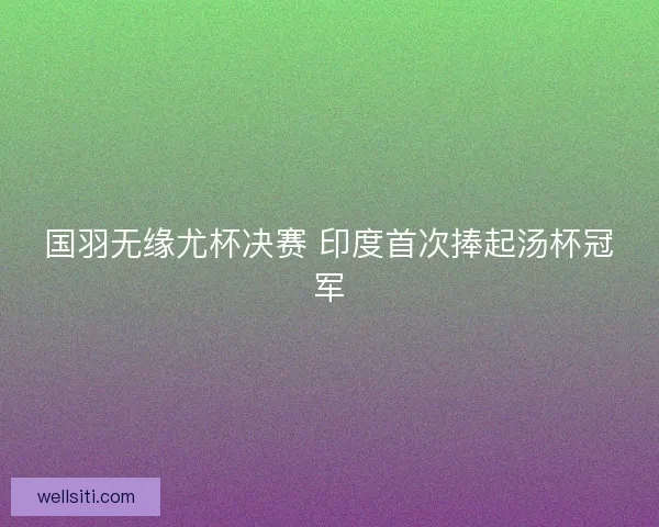国羽无缘尤杯决赛 印度首次捧起汤杯冠军